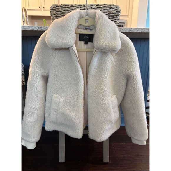 J.Crew Plush fleece bomber jacket In Scottish Lamb Sm, $198 - Picture 3 of 11